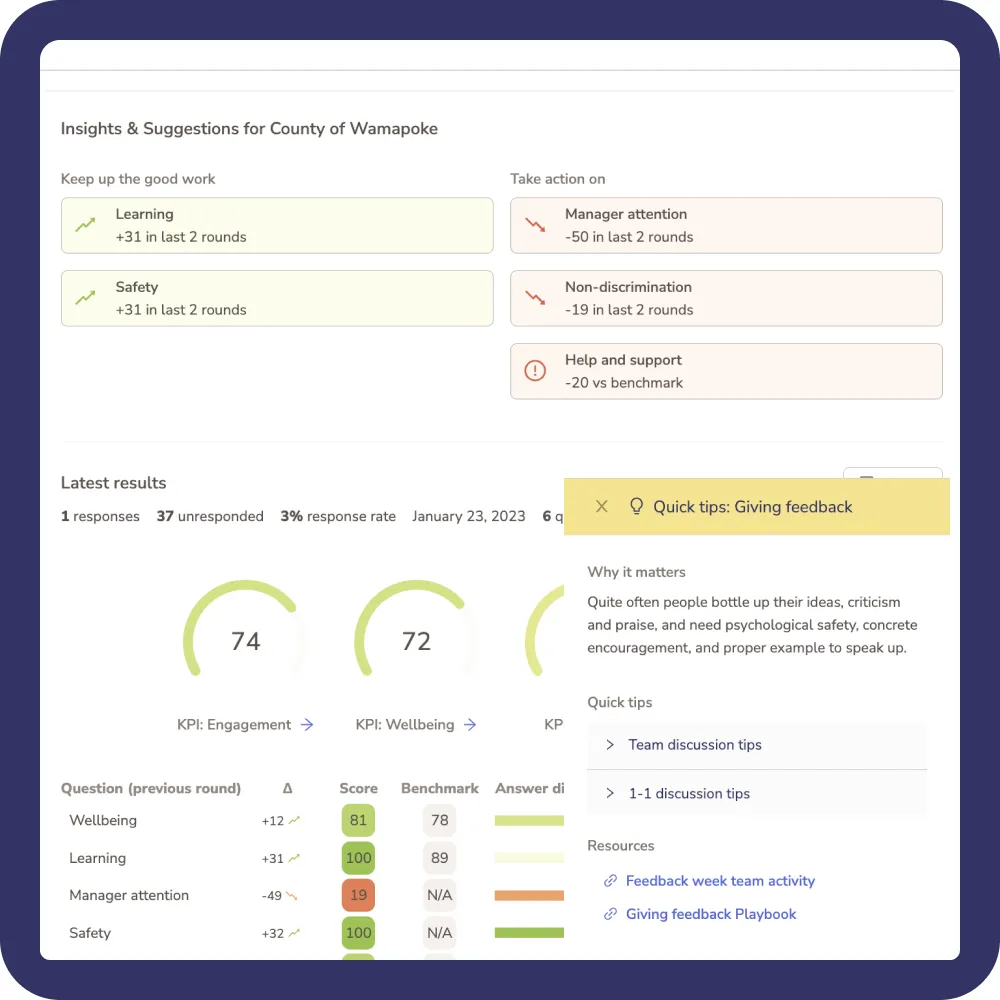 Actionable tips and guidance